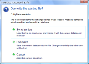 KeePass 2.x Synchronize Prompt