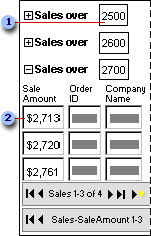 Data access page that groups records on intervals of $100, in Page view