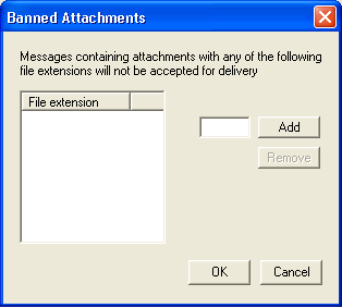Banned Attachments screen