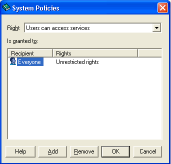 System Policies configuration