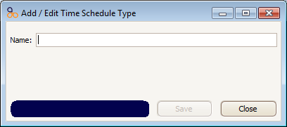 Add/Edit Time Schedule Type Screen