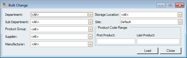 Bulk Price Change Screen