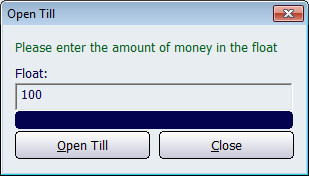 Open Till Screen