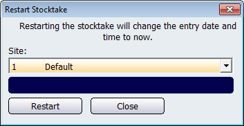 Restart Stocktake screen