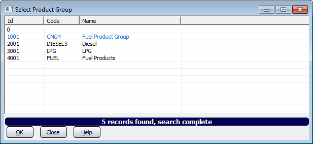 Select product group example