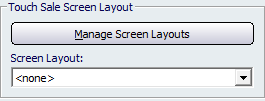 Touch Screen Layout section of the Sales Tab