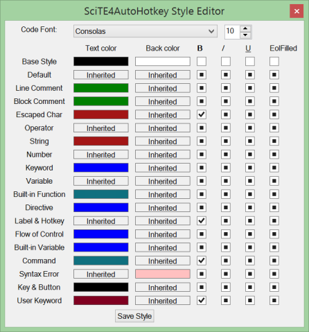 scite variable highlight