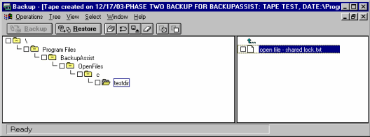 ntbackup restore open files
