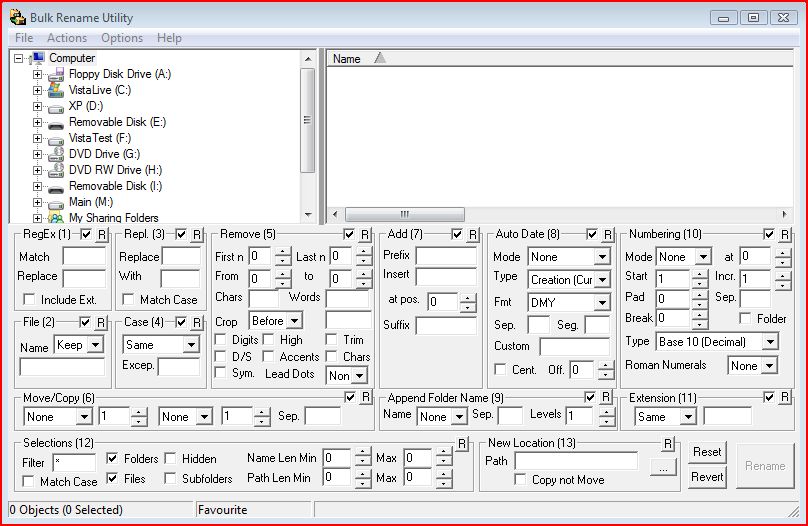 using bulk rename utility rename greyed out