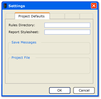 Project Defaults tab of the Settings dialog box