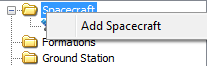 Folder menu for Spacecraft