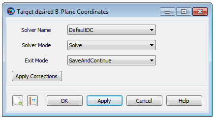 Target desired B-plane Coordinates Command Configuration