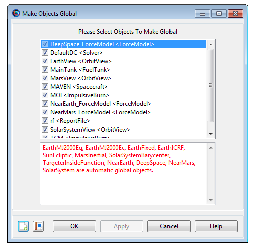 Make Objects Global Command Configuration