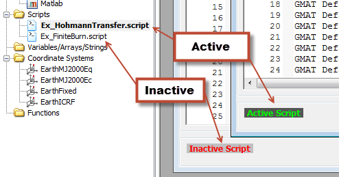 Active script indicators