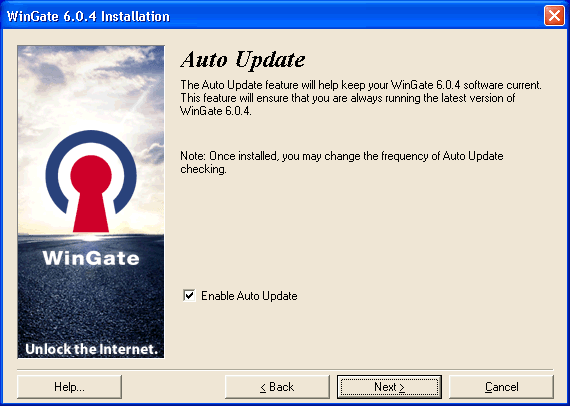 Auto Update screen