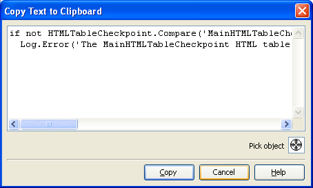 Copy Text to Clipboard Dialog