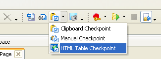 Creating HTML Table Checkpoint at Design Time