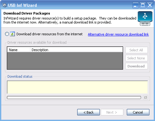 Prepare to download driver resource package(s).