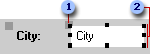 Example of move handles and sizing handles