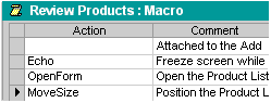 A macro containing several actions