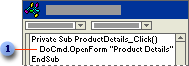 Place methods in event procedures to carry out actions