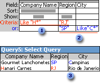 Use the And operator and the Or operator in three fields of the design grid to retrieve certain records