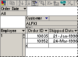 PivotTable list on data access page