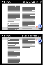 Click gray areas to scroll to next or previous section