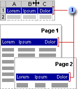 Worksheet with print titles