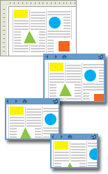 You can launch Web browsers of differing heights and widths