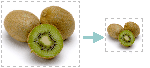 Eksempler på objekter før og etter skalering