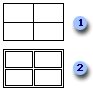 Tables cells without and with additional cell space