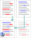 Results of merge are displayed in currently open document