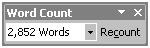 Word Count toolbar