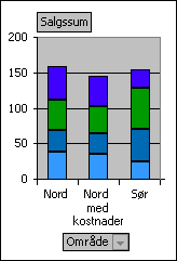 Pivotdiagramrapport med et beregnet element.