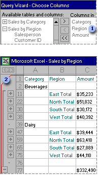 Example of selecting data in Query