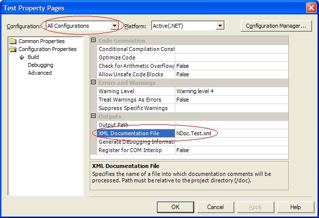 Setting the documentation file name