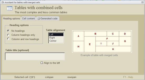 Tables with combined cells - Offline MediaWiki Code Editor Documentation