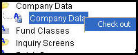 Company Data Right-Click Options