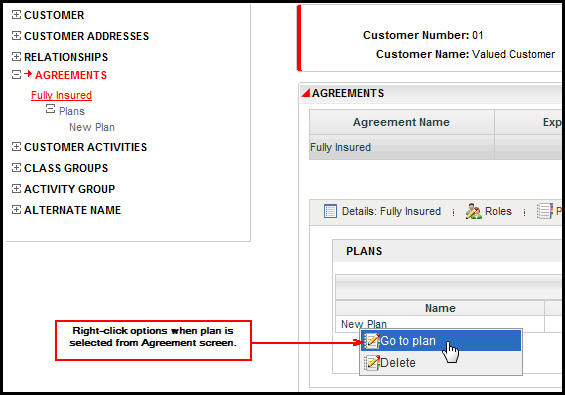 Agreement Plan Right-Click
