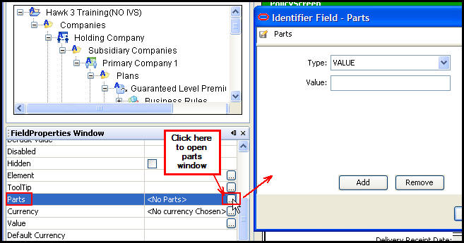 Field Properties Window for Identifier Field