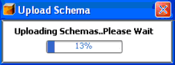 Window showing progress of upload schemas