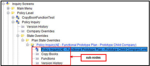 Inquiry sub nodes