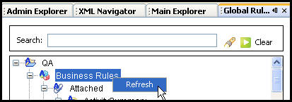 Refresh option on Global Rules Explorer