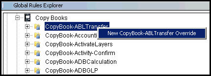CopyBook Override right-click option