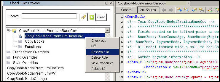 Rules complete XML showing in Configuration Area
