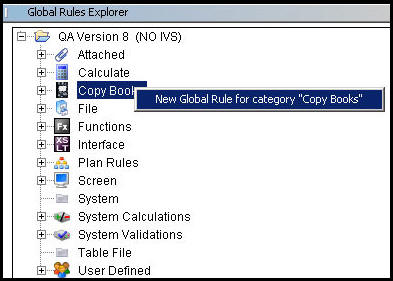 Select New Global Rule for CopyBook