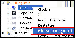 Edit Transaction General option on transaction right-click menu