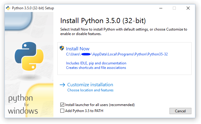 Install python 3 windows