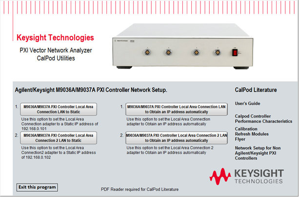 CalPod - M9370A / M9371A / M9372A / M9374A / M9375A Documentation